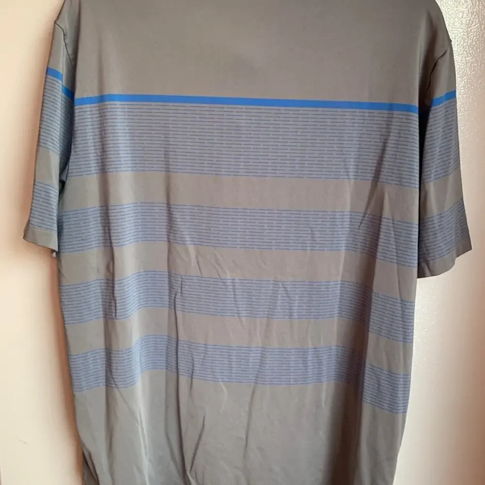 ADIDAS Men’s Striped Polo/Golf Shirt / Size: Large